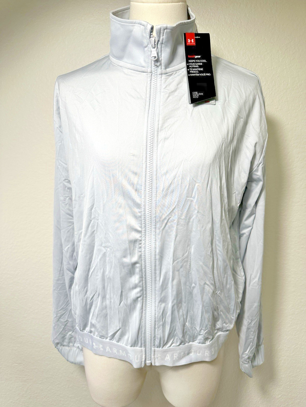 Under Armour HeatGear Jacket Womens S Gray Full Zip Lightweight Track NWT